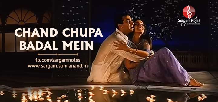 Chand chupa baadal mein hindi song harmonium notes in sargam