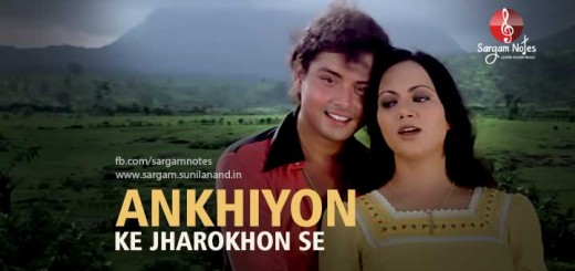 Ankhiyon ke jharokhon se hindi song harmonium notes in sargam